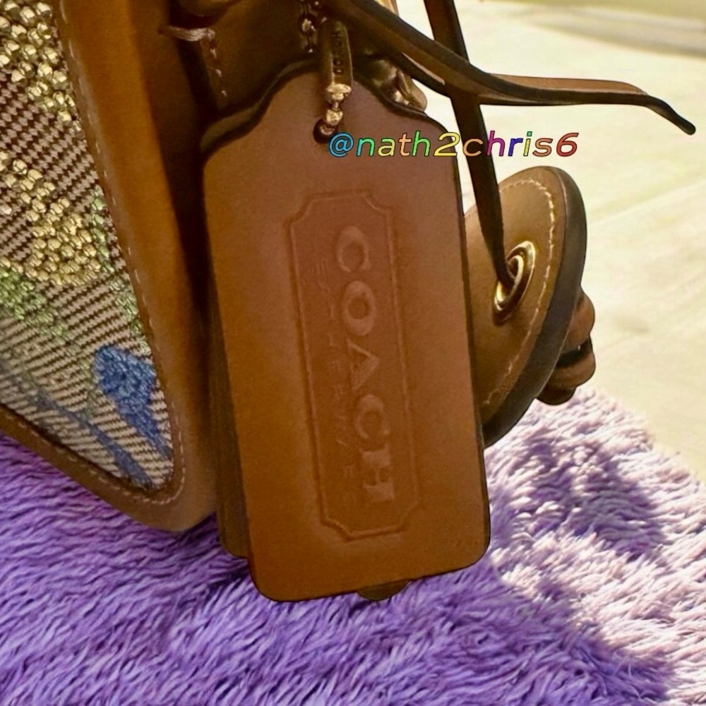 Coach Swinger Small Crystal Signature Jacquard Bag 20 with Chain NWT! - Picture 8 of 16